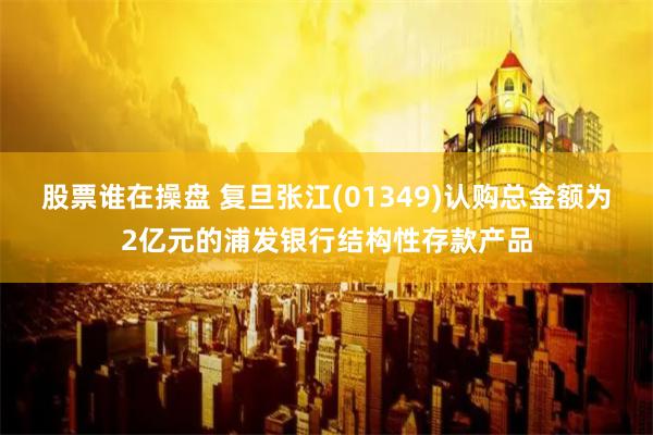 股票谁在操盘 复旦张江(01349)认购总金额为2亿元的浦发银行结构性存款产品