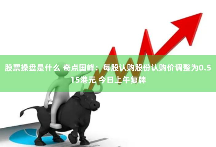 股票操盘是什么 奇点国峰：每股认购股份认购价调整为0.515港元 今日上午复牌